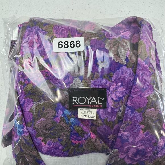 Royal Design Women's Plus Size 22 Purple Floral Vintage Blazer‎ - Picture 12 of 12